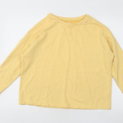 Pull&Bear Womens Yellow Cotton Pullover Sweatshirt Size S Pullover