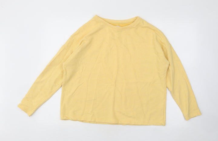 Pull&Bear Womens Yellow Cotton Pullover Sweatshirt Size S Pullover