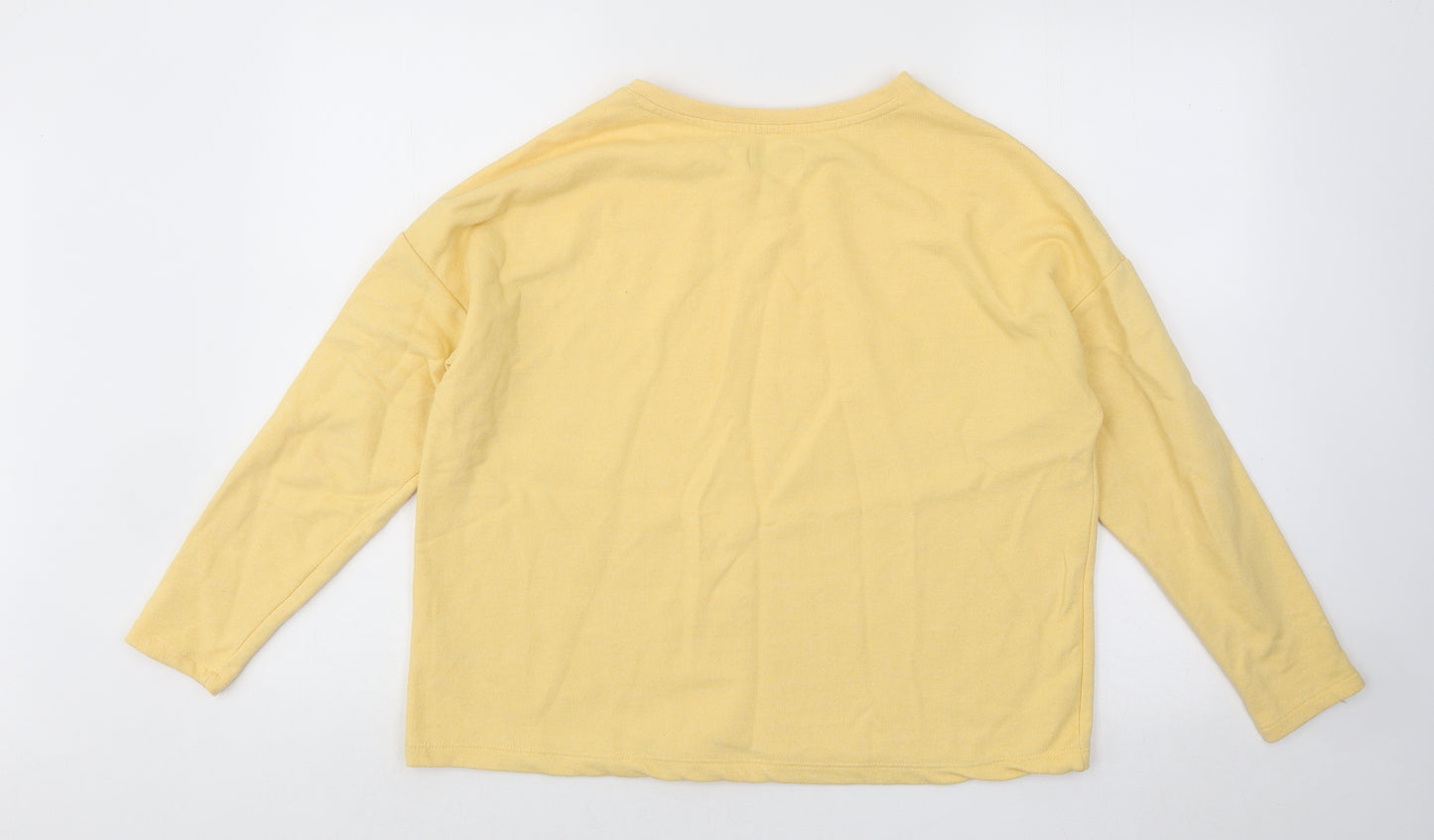 Pull&Bear Womens Yellow Cotton Pullover Sweatshirt Size S Pullover