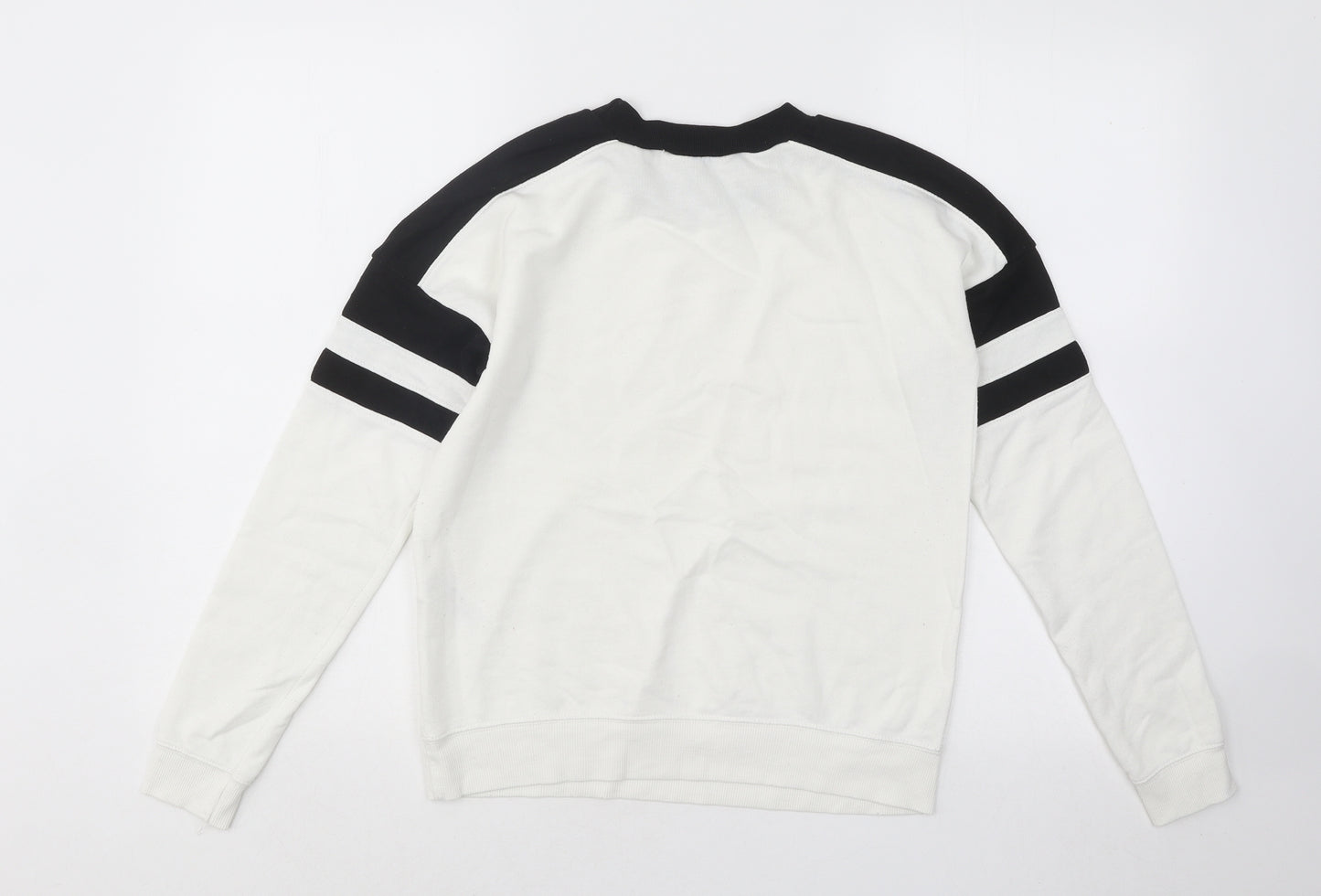 New Look Womens White Cotton Pullover Sweatshirt Size 6 Pullover
