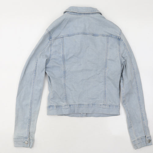 Pull&Bear Womens Blue Jacket Size S Button
