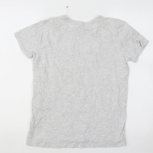 Jeff&Co Boys Grey Cotton Basic T-Shirt Size 11-12 Years Round Neck Pullover - Game Over