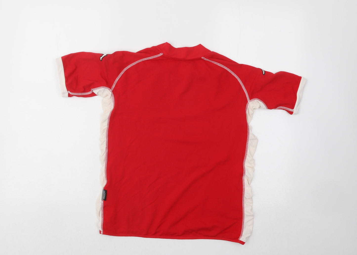 Kappa Boys Red Polyester Basic T-Shirt Size 10-11 Years Round Neck Pullover - Wales Football Shirt