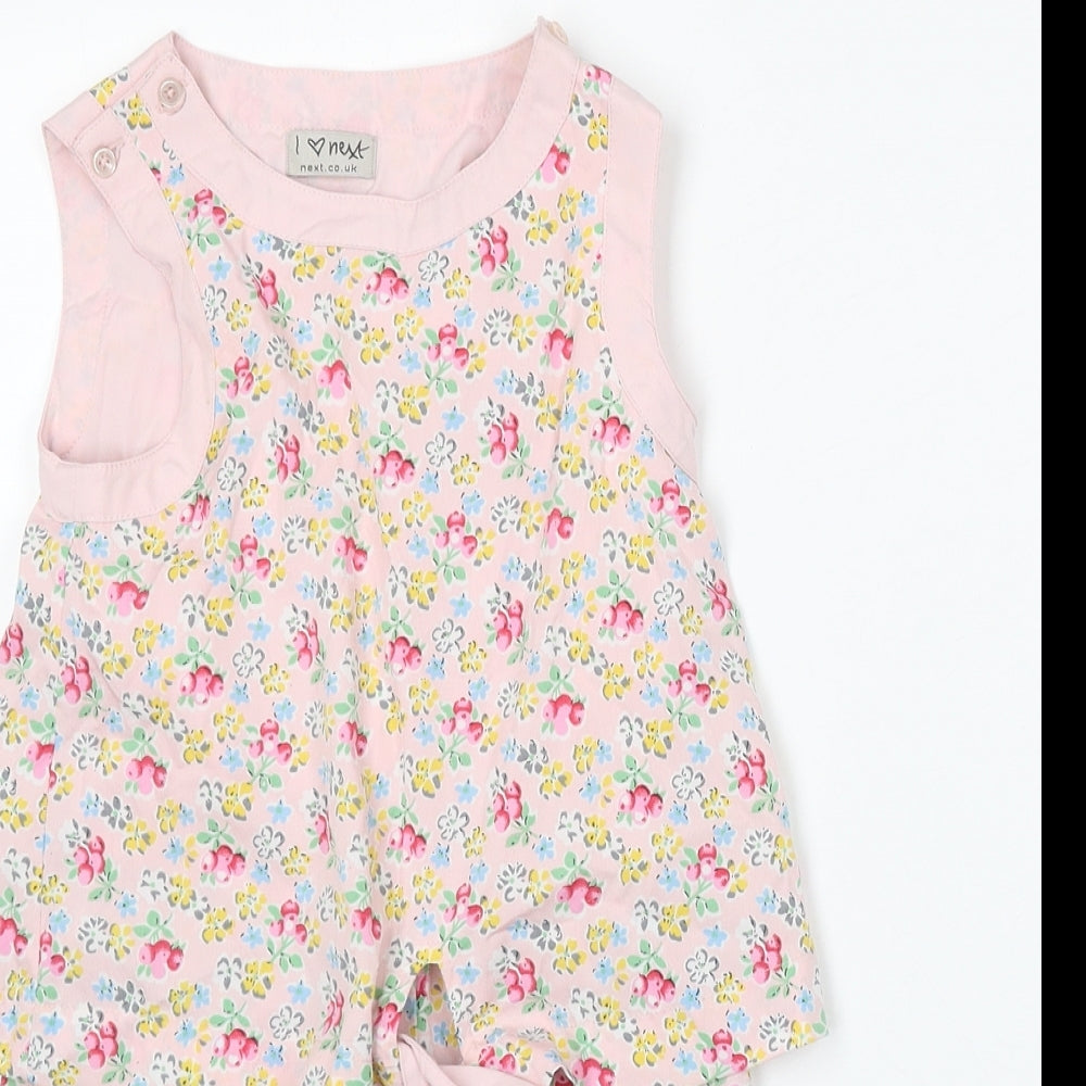 NEXT Girls Pink Floral Polyester Playsuit One-Piece Size 6 Years
