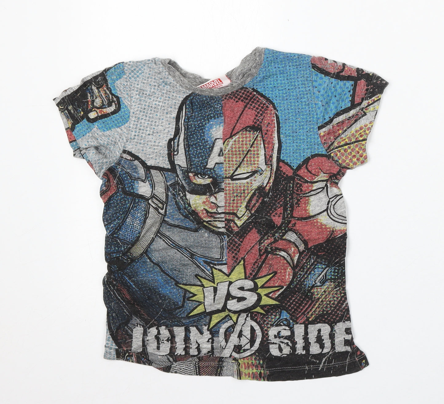 NEXT Boys Multicoloured Geometric Cotton Basic T-Shirt Size 5 Years Round Neck - Captain America