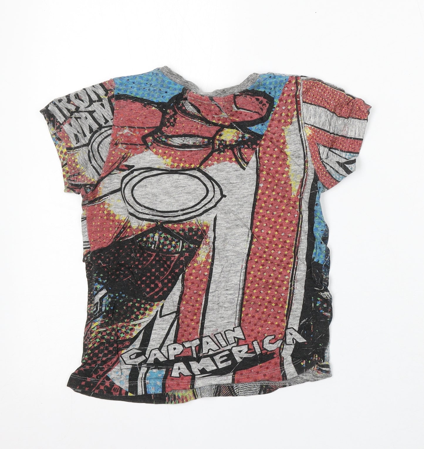 NEXT Boys Multicoloured Geometric Cotton Basic T-Shirt Size 5 Years Round Neck - Captain America