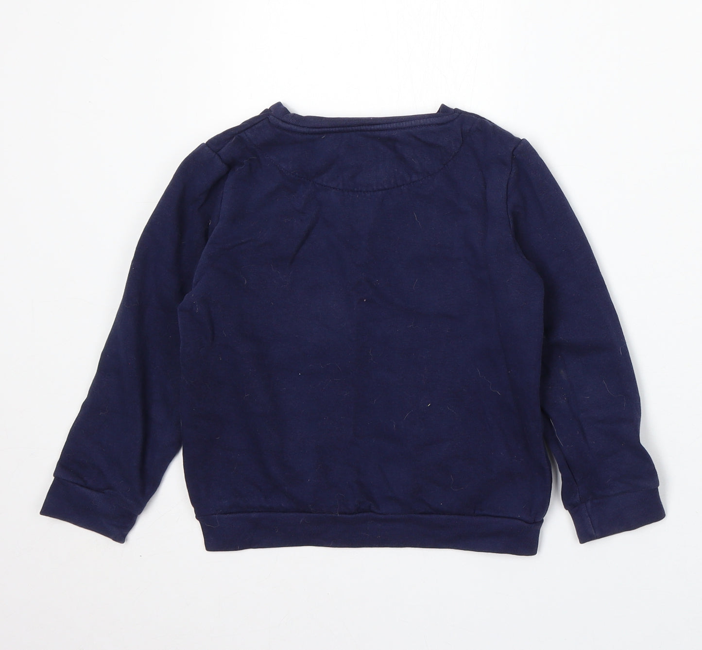 PEP&CO Girls Blue Cotton Pullover Sweatshirt Size 5-6 Years - Unicorn Squad