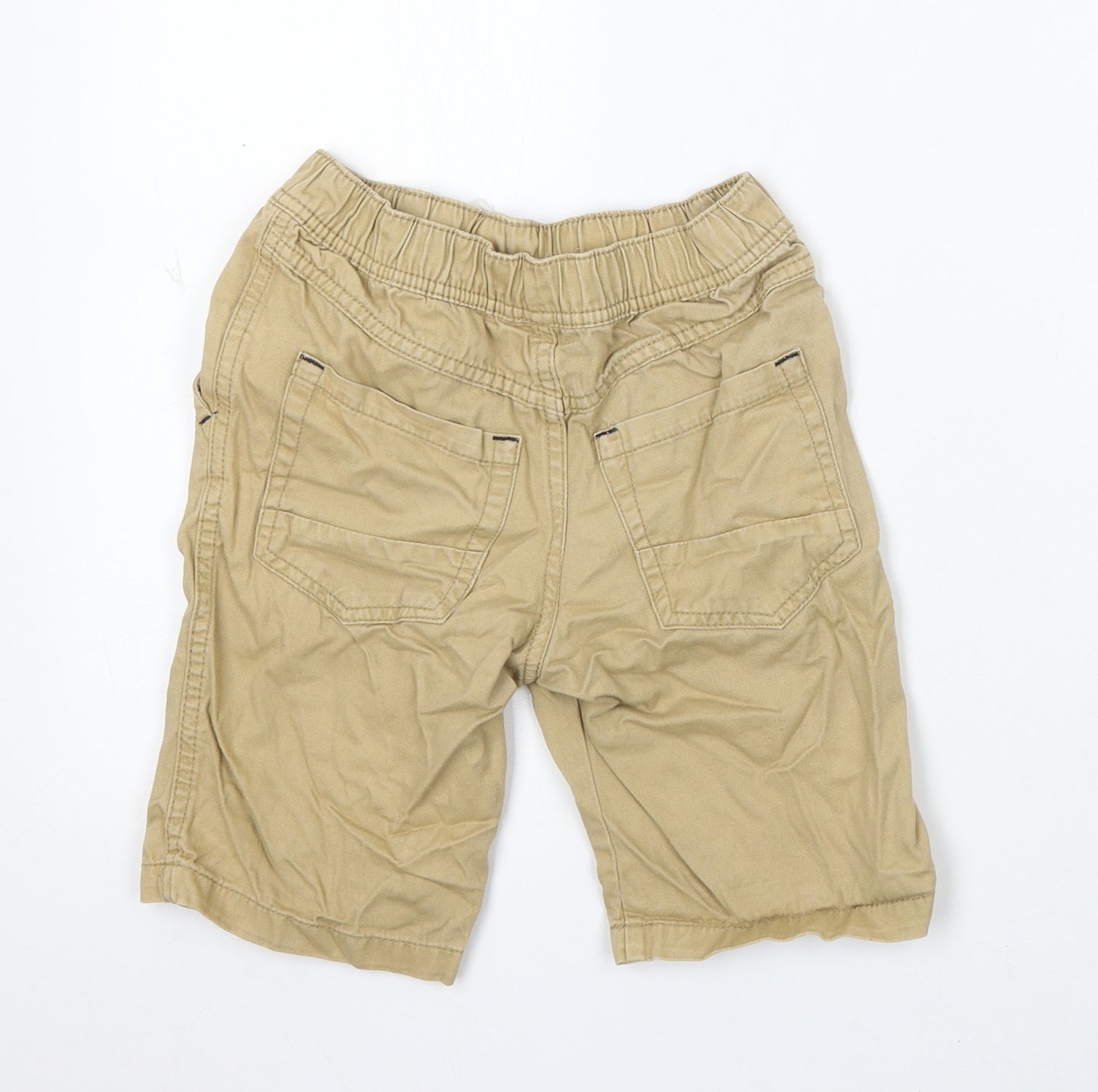 Avenue Boys Beige Cotton Cargo Shorts Size 7-8 Years Regular Drawstring