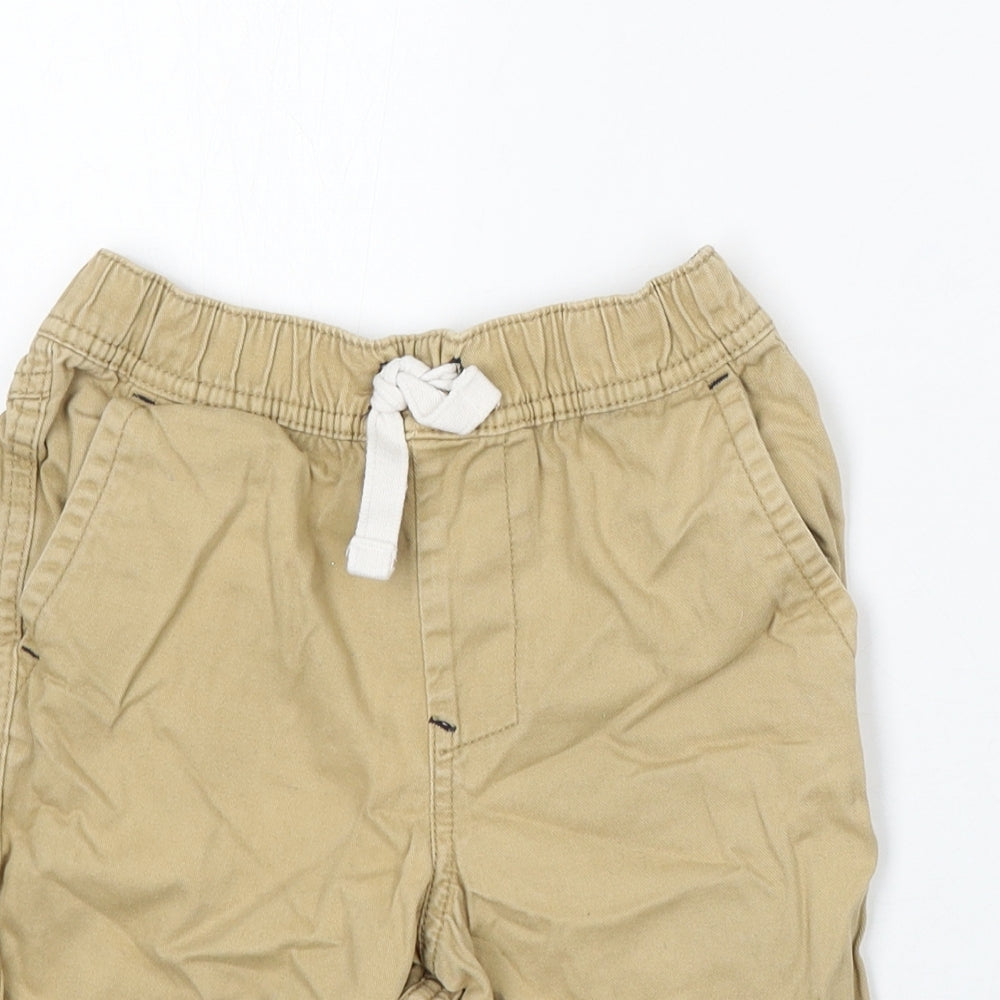 Avenue Boys Beige Cotton Cargo Shorts Size 7-8 Years Regular Drawstring