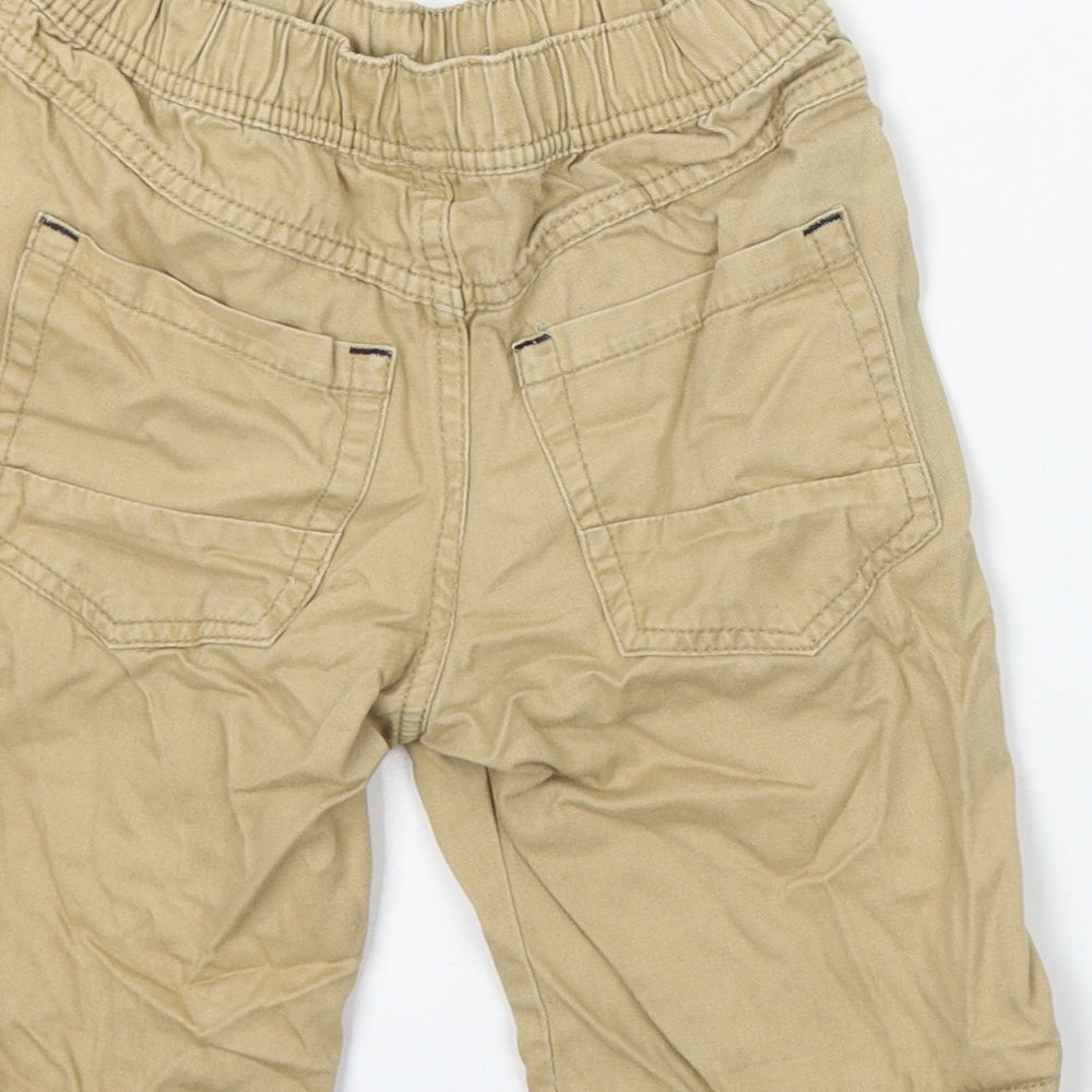 Avenue Boys Beige Cotton Cargo Shorts Size 7-8 Years Regular Drawstring