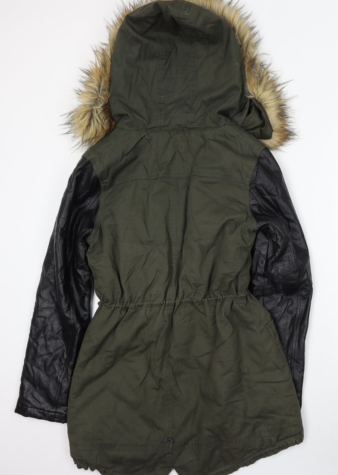 Quiz Womens Green Parka Coat Size 10 Zip