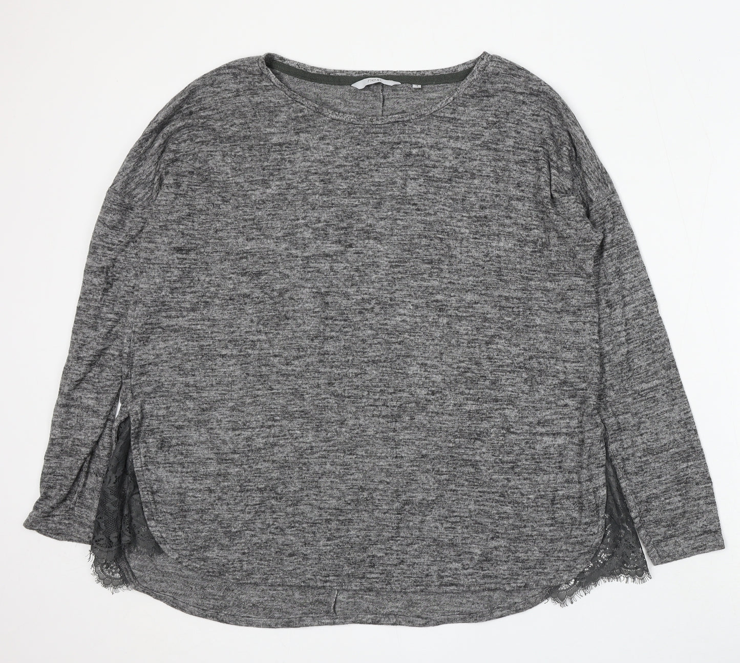 NEXT Womens Grey Round Neck Polyester Pullover Jumper Size 14