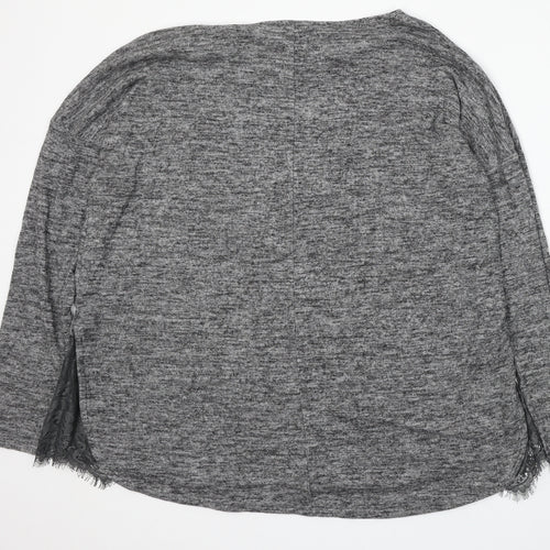 NEXT Womens Grey Round Neck Polyester Pullover Jumper Size 14