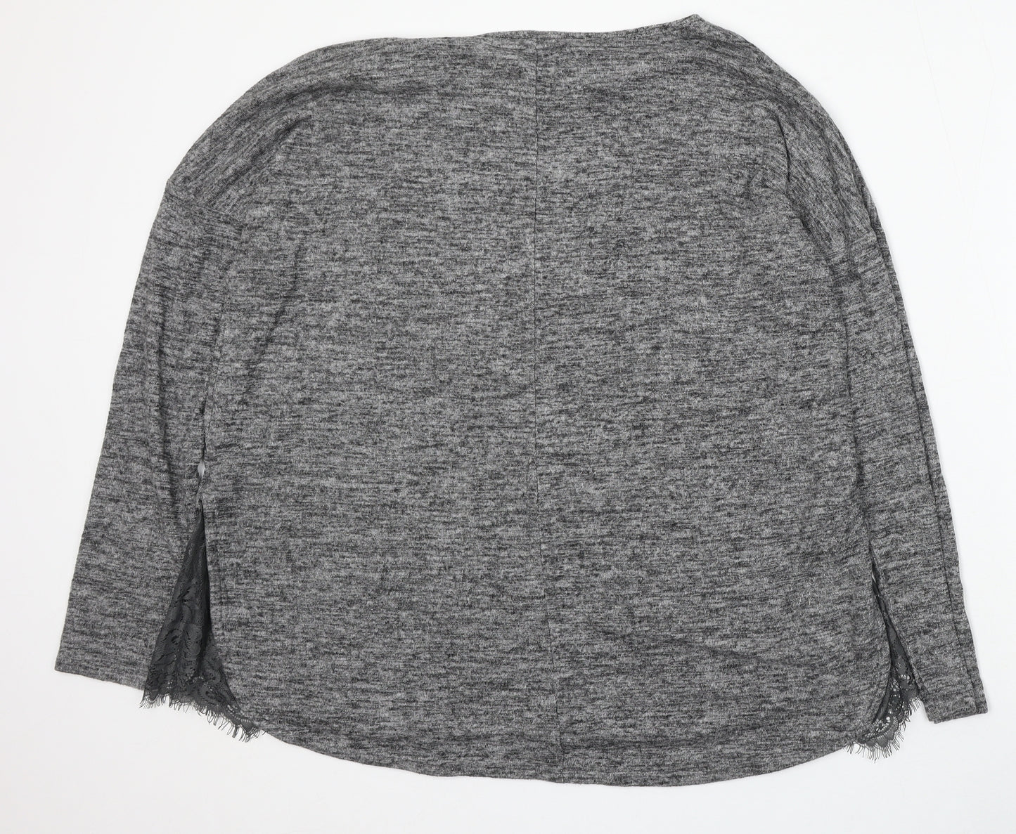 NEXT Womens Grey Round Neck Polyester Pullover Jumper Size 14
