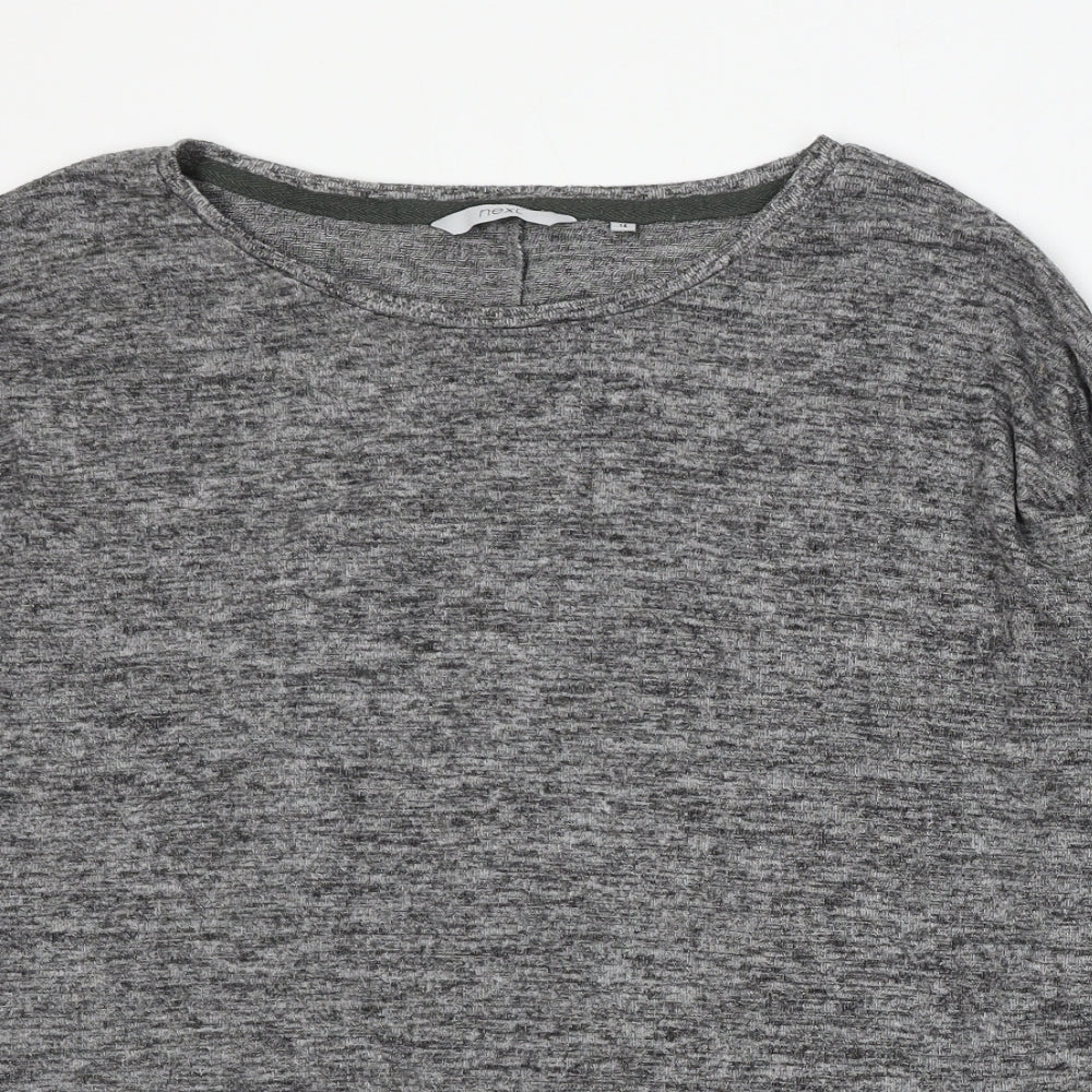 NEXT Womens Grey Round Neck Polyester Pullover Jumper Size 14