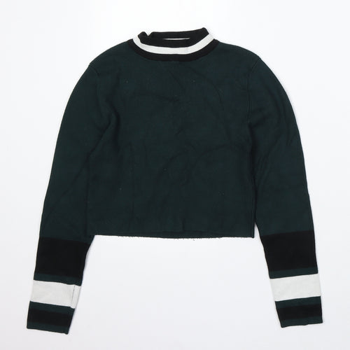 New Look Womens Green Round Neck Acrylic Pullover Jumper Size 8