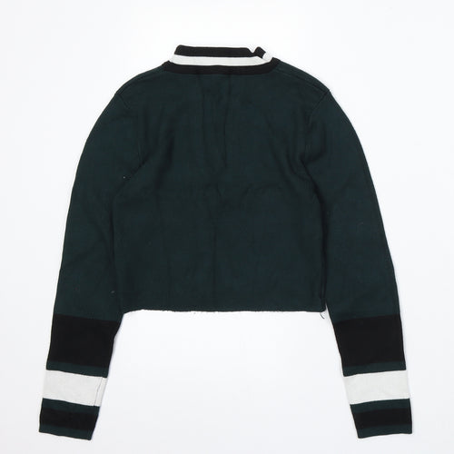 New Look Womens Green Round Neck Acrylic Pullover Jumper Size 8