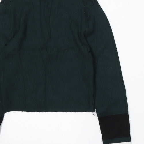 New Look Womens Green Round Neck Acrylic Pullover Jumper Size 8
