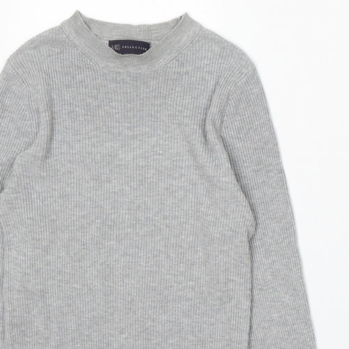 Marks and Spencer Womens Grey Round Neck Acrylic Pullover Jumper Size 8