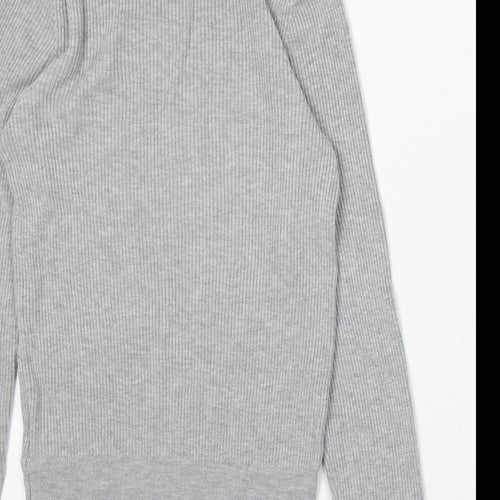 Marks and Spencer Womens Grey Round Neck Acrylic Pullover Jumper Size 8
