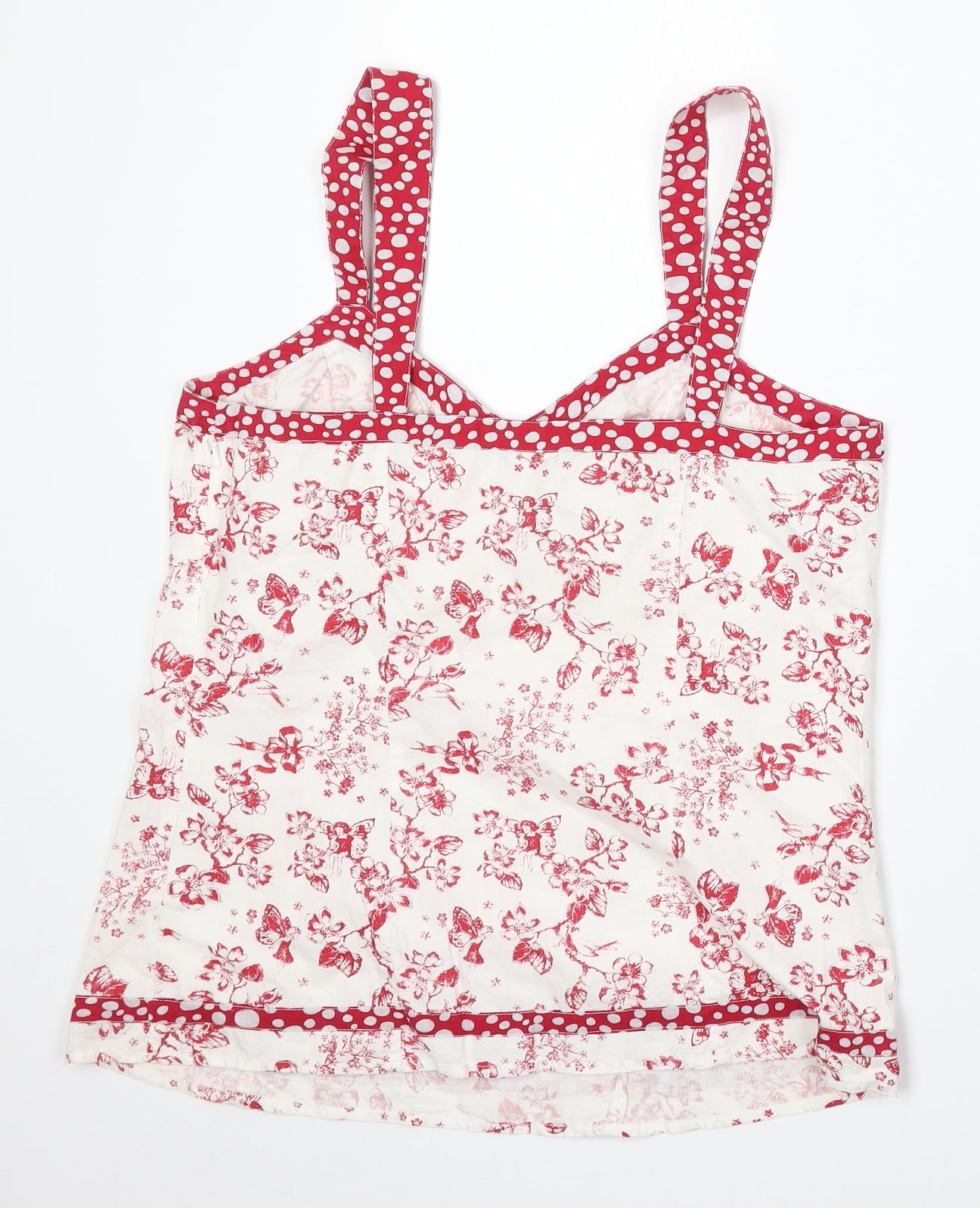 Per Una Womens Beige Floral Cotton Basic Tank Size 10 Sweetheart