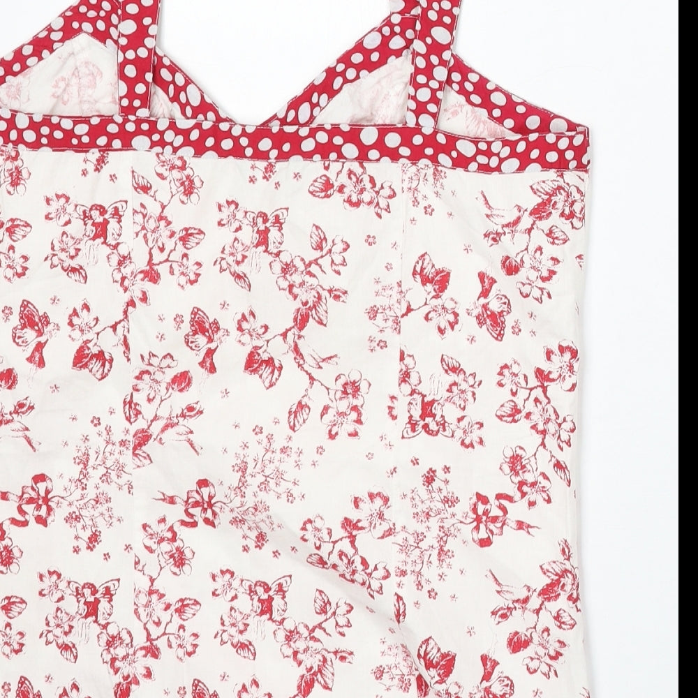 Per Una Womens Beige Floral Cotton Basic Tank Size 10 Sweetheart