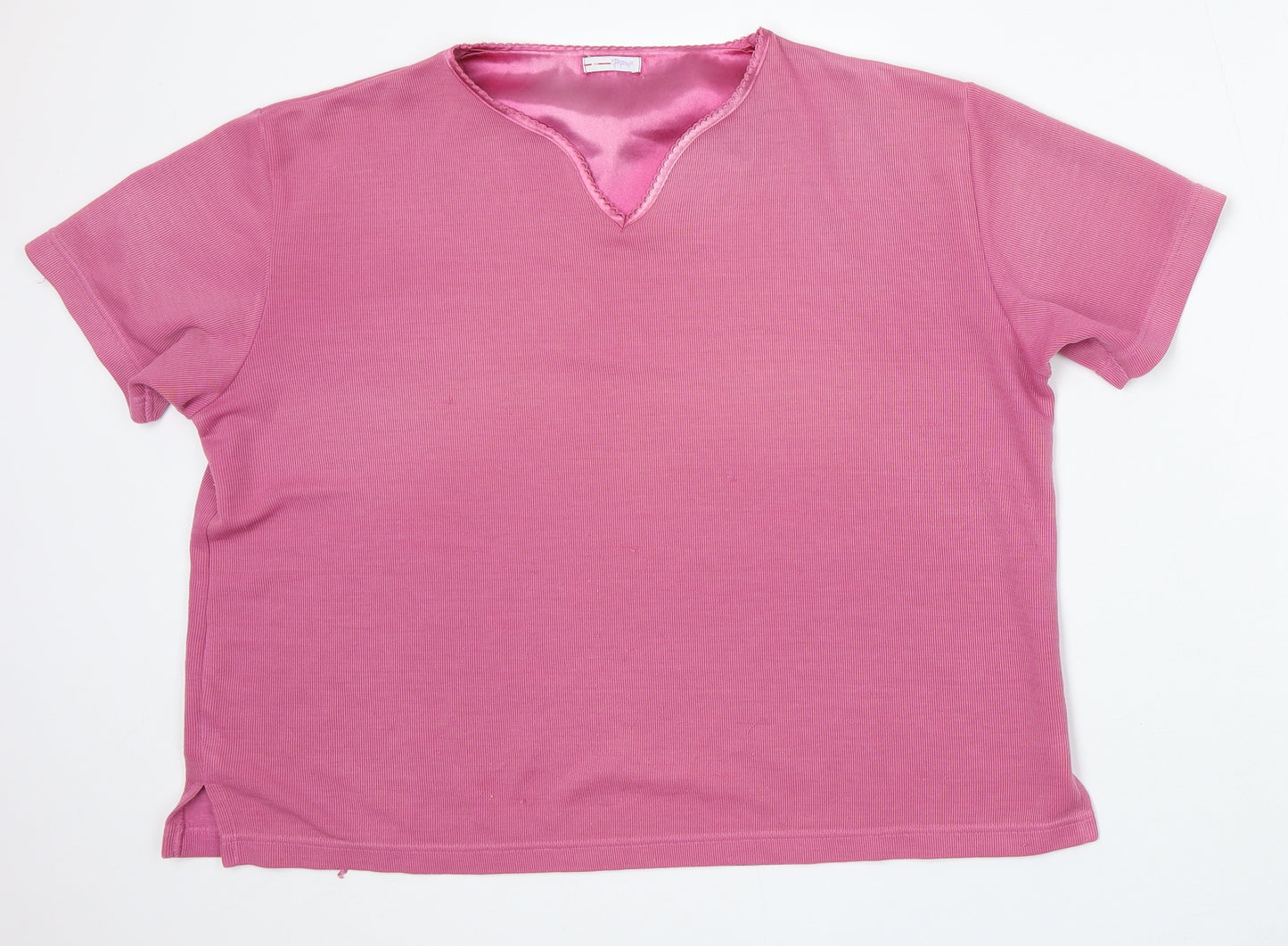 Papaya Womens Pink V-Neck Acrylic Pullover Jumper Size 16