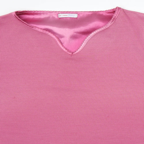 Papaya Womens Pink V-Neck Acrylic Pullover Jumper Size 16