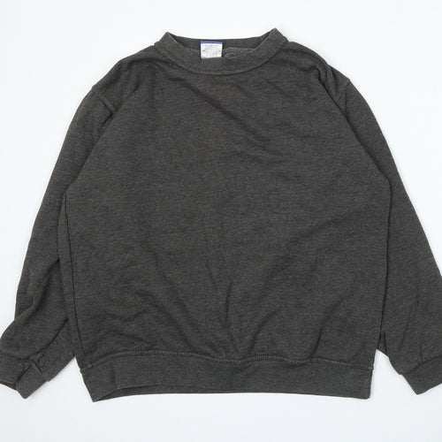 Uneek Womens Grey Cotton Pullover Sweatshirt Size M
