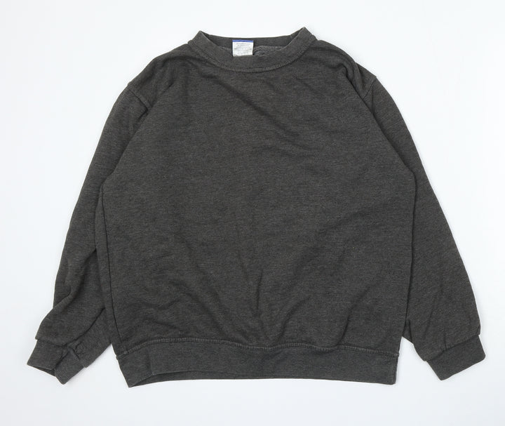 Uneek Womens Grey Cotton Pullover Sweatshirt Size M