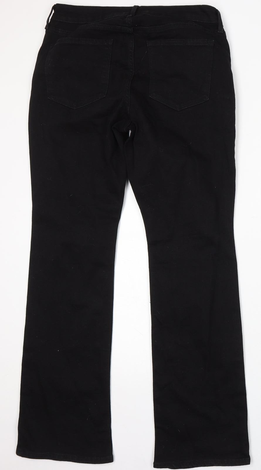 Old Navy Womens Black Cotton Bootcut Jeans Size 12 L34 in Regular Button