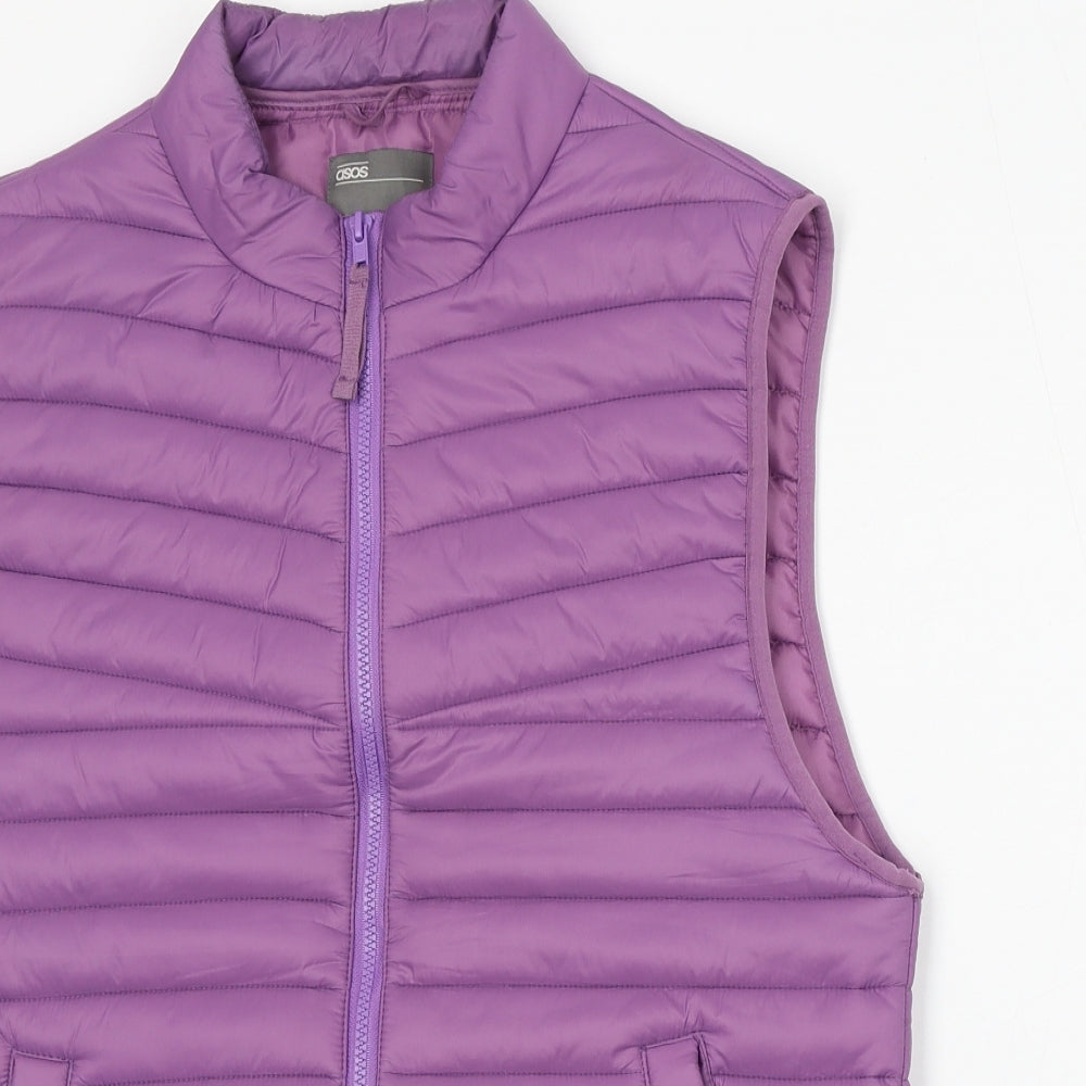 ASOS Womens Purple Gilet Jacket Size M Zip