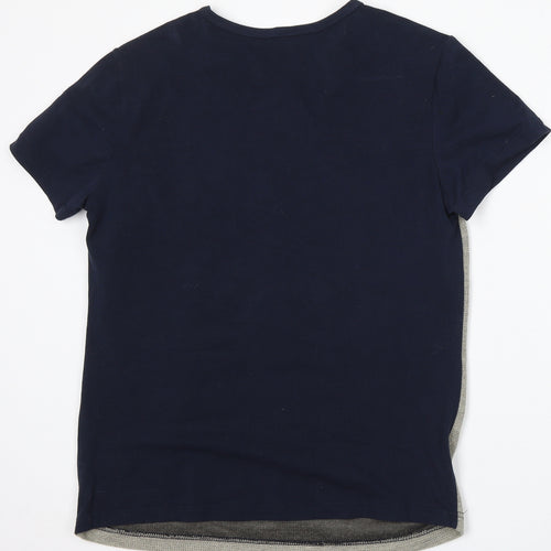 Fashion Show Womens Blue Cotton Basic T-Shirt Size 2XL Round Neck