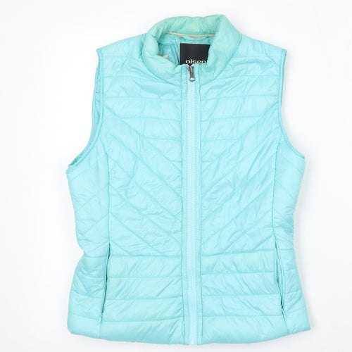 Olsen Womens Blue Gilet Jacket Size 8 Zip
