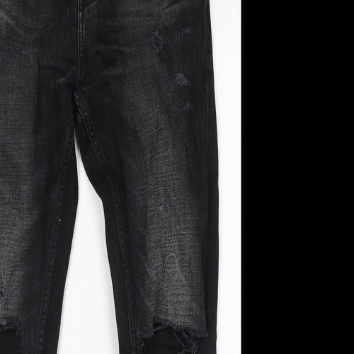 Pull&Bear Womens Black Cotton Skinny Jeans Size 31 in L28 in Regular Button