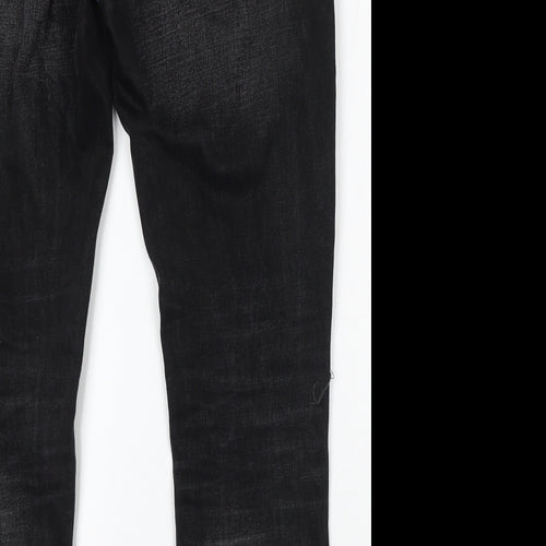 Pull&Bear Womens Black Cotton Skinny Jeans Size 31 in L28 in Regular Button
