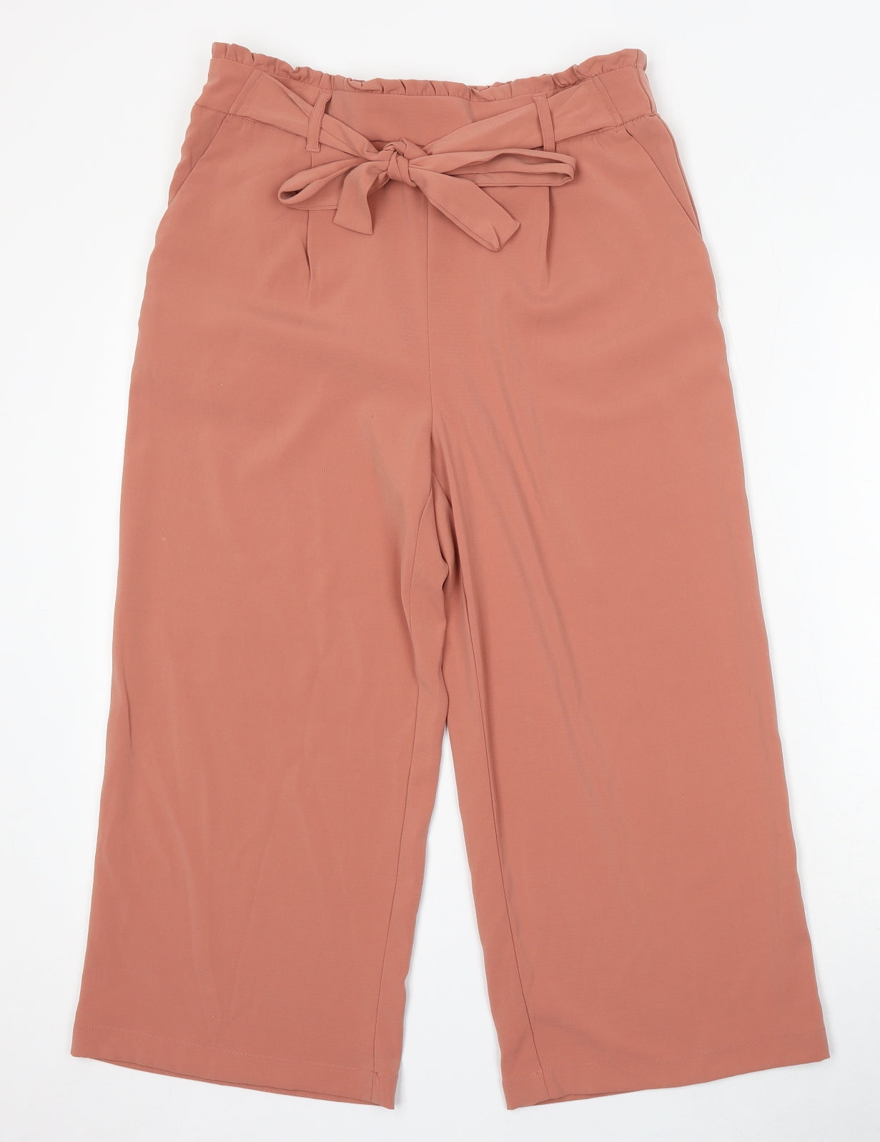 New Look Womens Pink Viscose Trousers Size 12 L22 in Regular Tie
