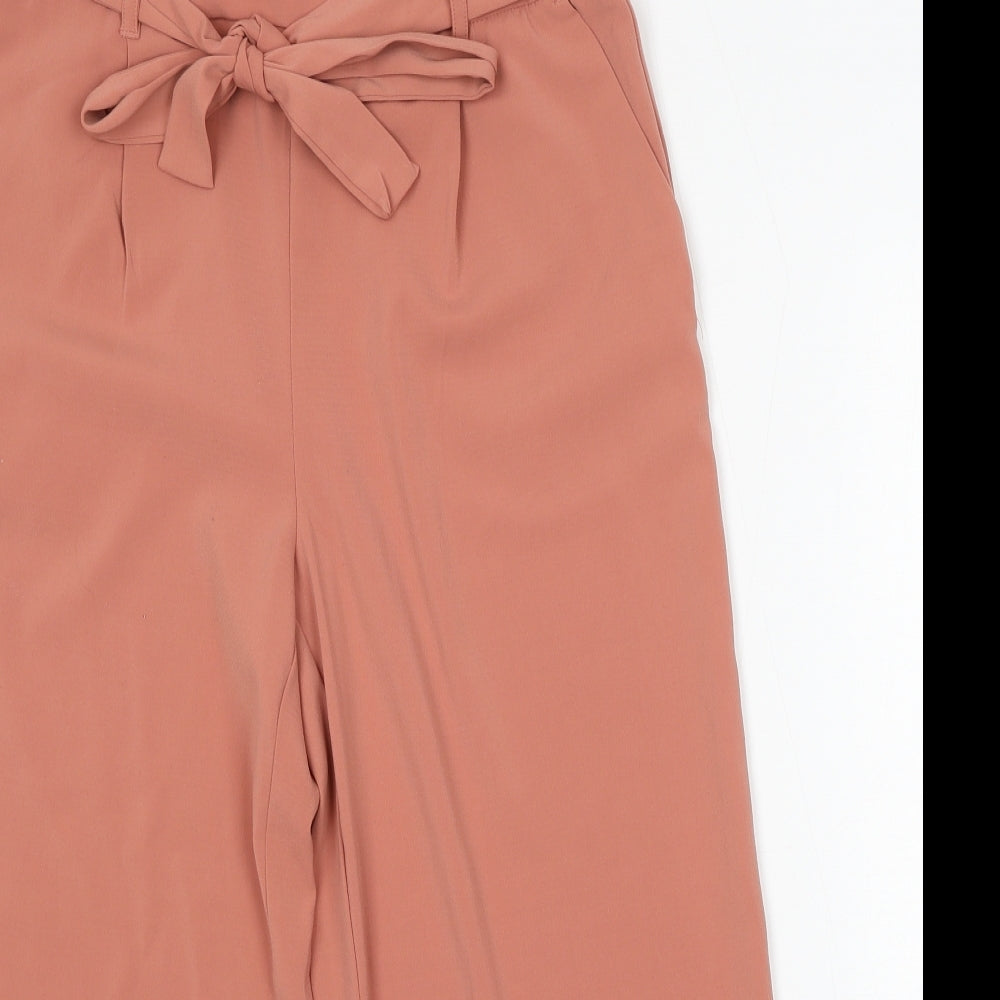 New Look Womens Pink Viscose Trousers Size 12 L22 in Regular Tie