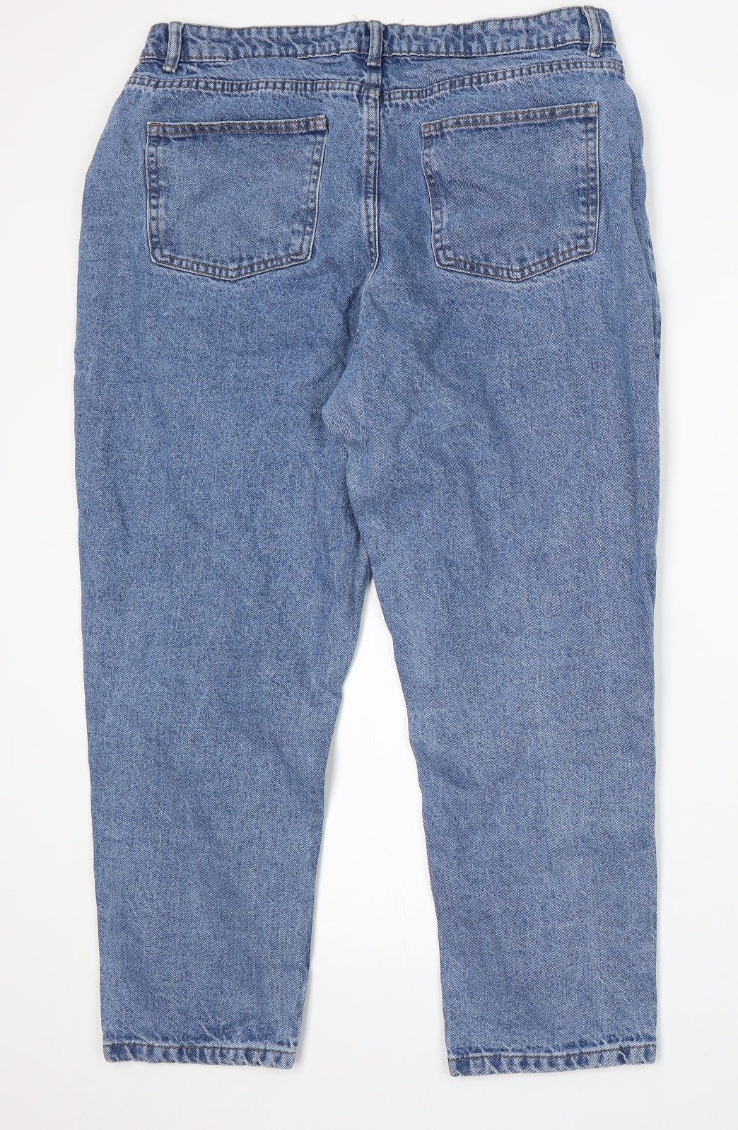 Denim & Co. Womens Blue Cotton Straight Jeans Size 16 L26 in Regular Button