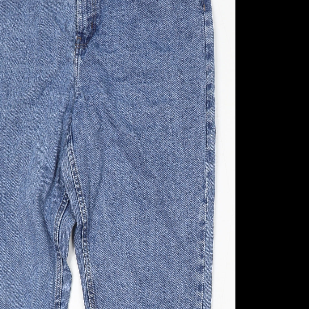 Denim & Co. Womens Blue Cotton Straight Jeans Size 16 L26 in Regular Button