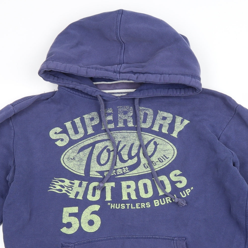 Superdry Womens Purple Cotton Pullover Hoodie Size M Pullover - Hustlers Burn Up