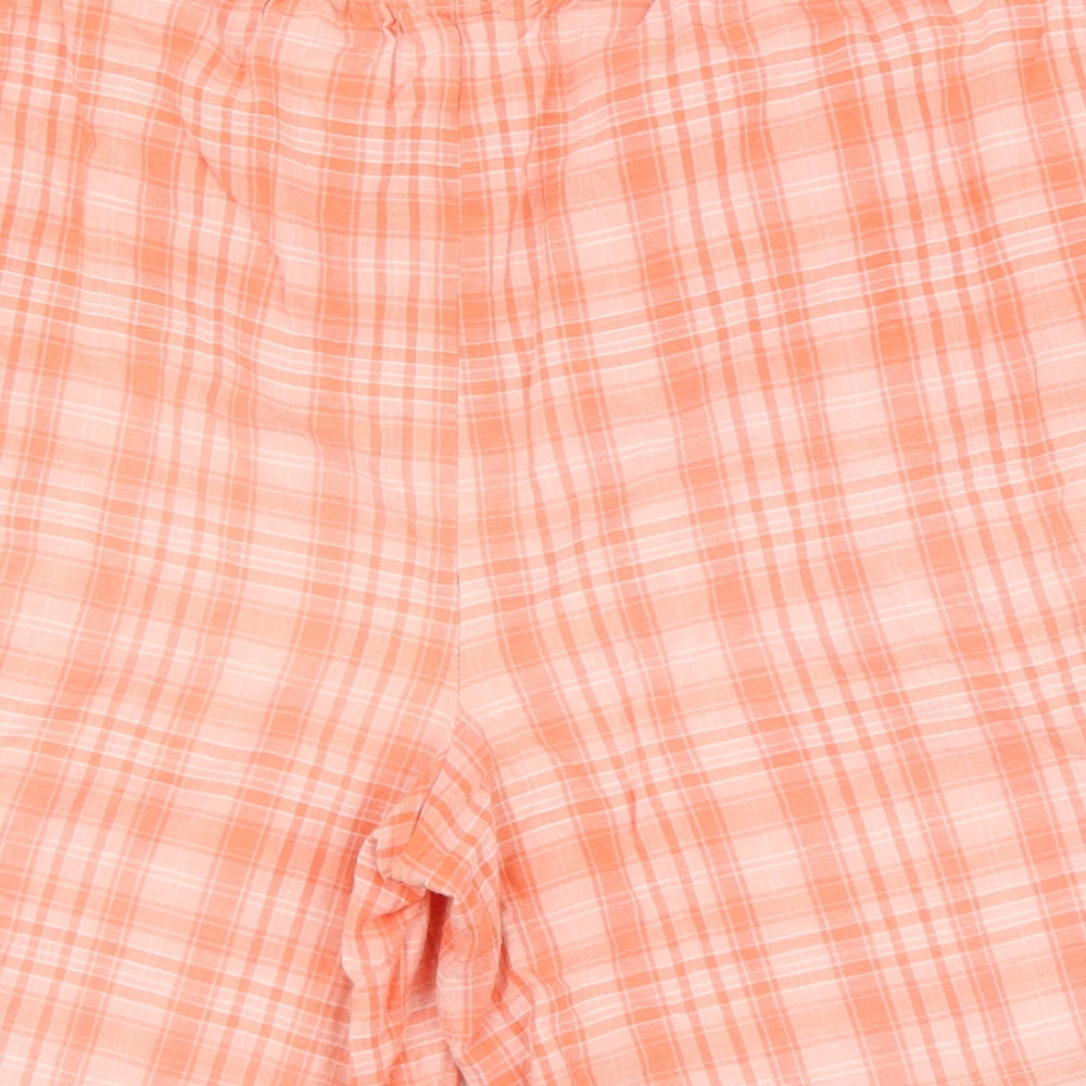 Isabelle Womens Orange Plaid Cotton Bermuda Shorts Size 14 L7 in Regular Drawstring