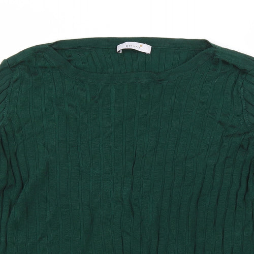 Marks and Spencer Womens Green Round Neck Viscose Pullover Jumper Size 18
