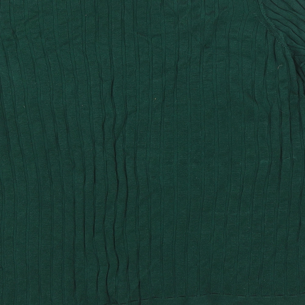 Marks and Spencer Womens Green Round Neck Viscose Pullover Jumper Size 18
