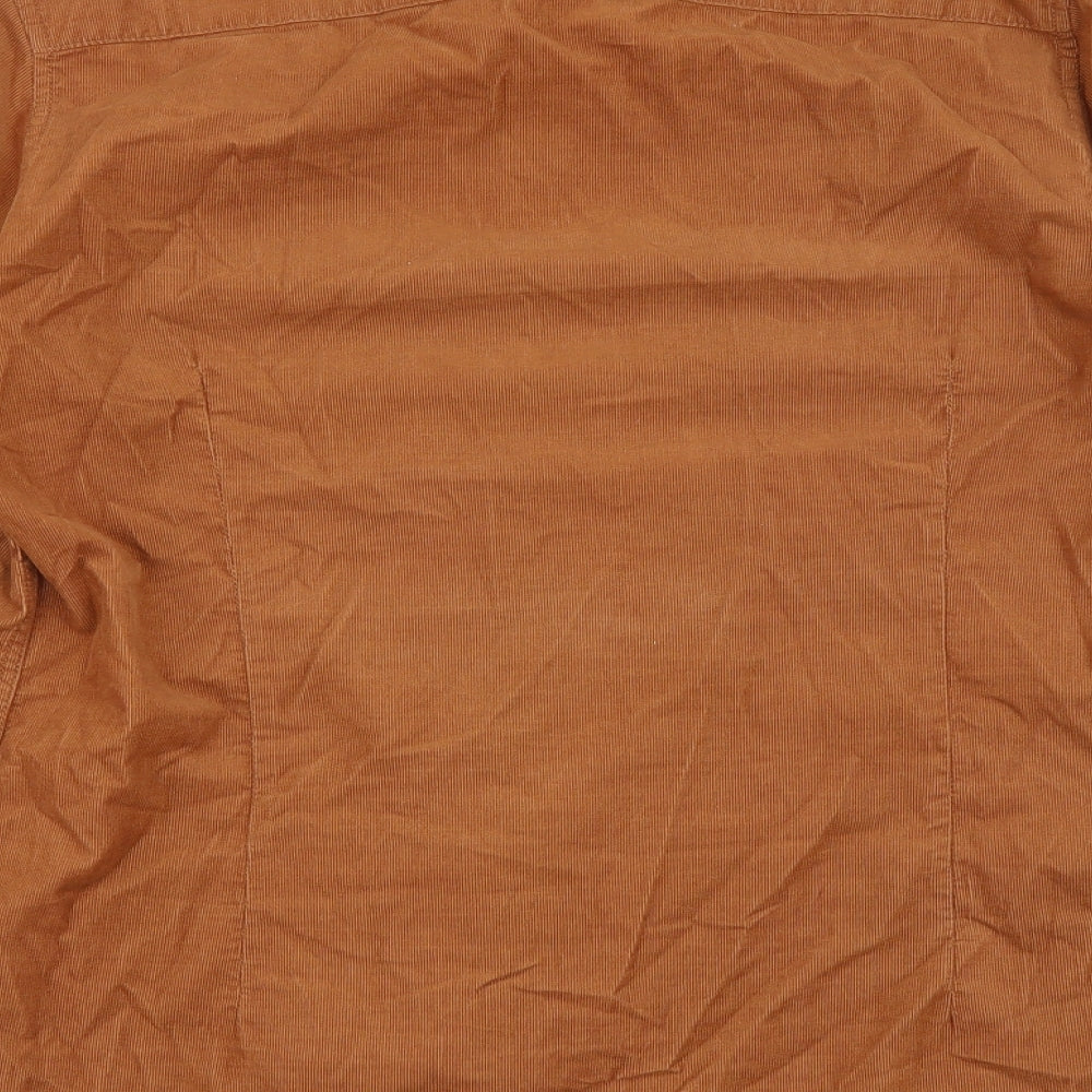 NEXT Mens Brown Cotton Button-Up Size M Collared Button