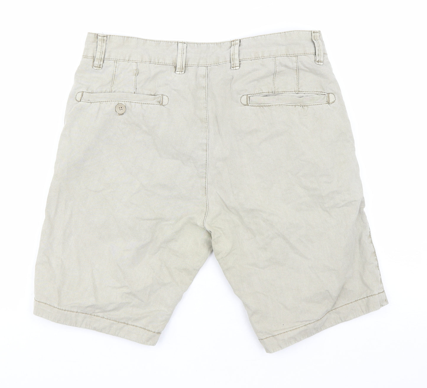 Brunswick Mens Beige Cotton Biker Shorts Size 31 in L9 in Regular Zip