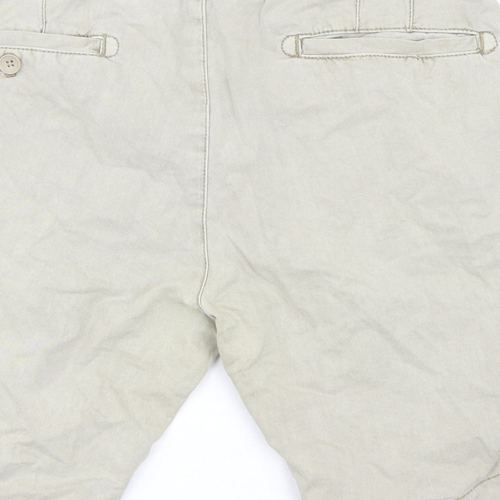 Brunswick Mens Beige Cotton Biker Shorts Size 31 in L9 in Regular Zip