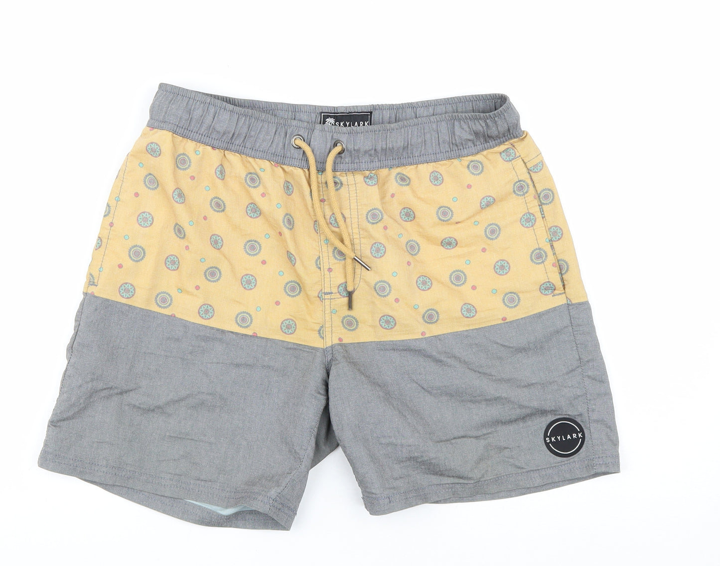 Skylark Mens Multicoloured Polka Dot Cotton Sweat Shorts Size 30 Athletic Drawstring