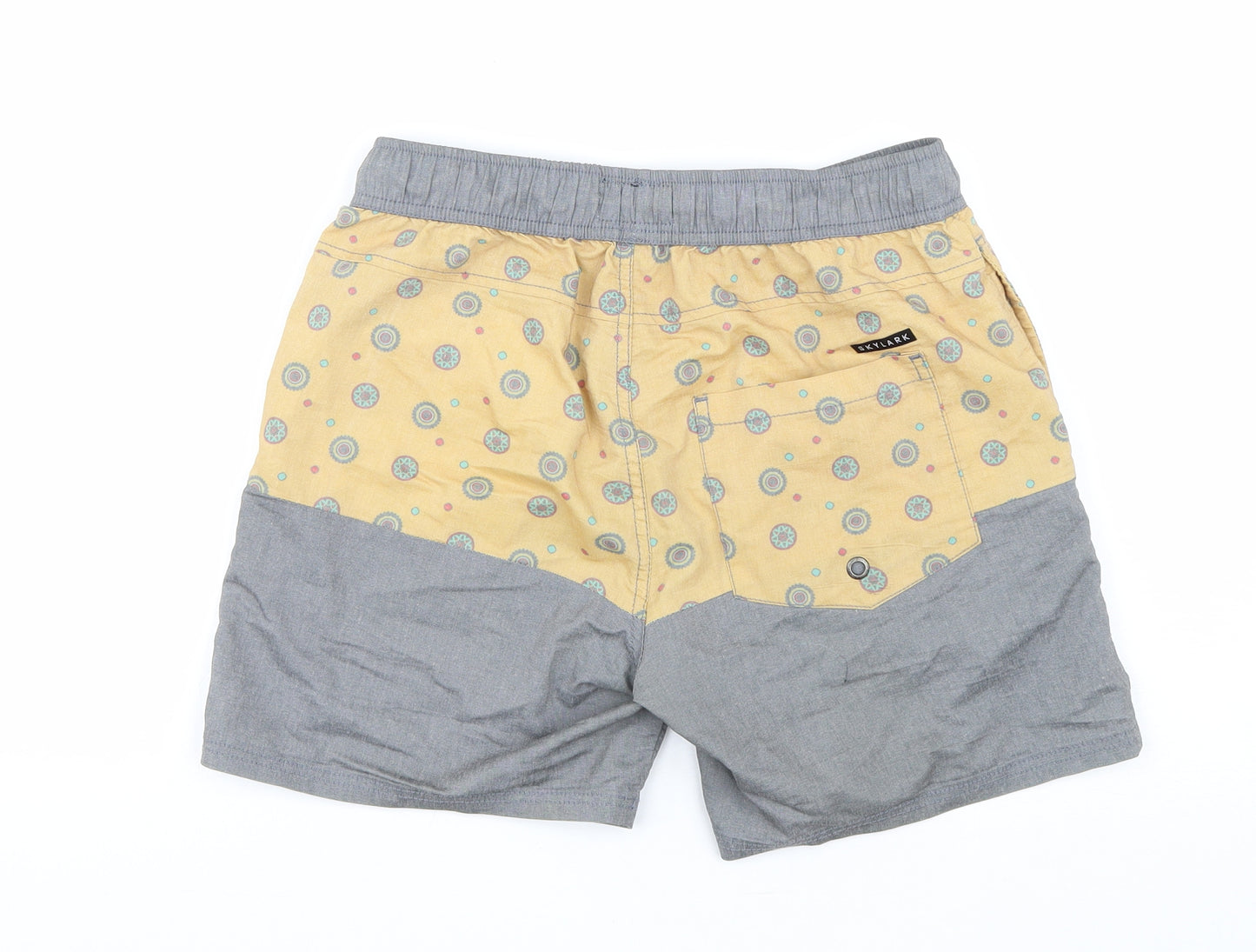 Skylark Mens Multicoloured Polka Dot Cotton Sweat Shorts Size 30 Athletic Drawstring