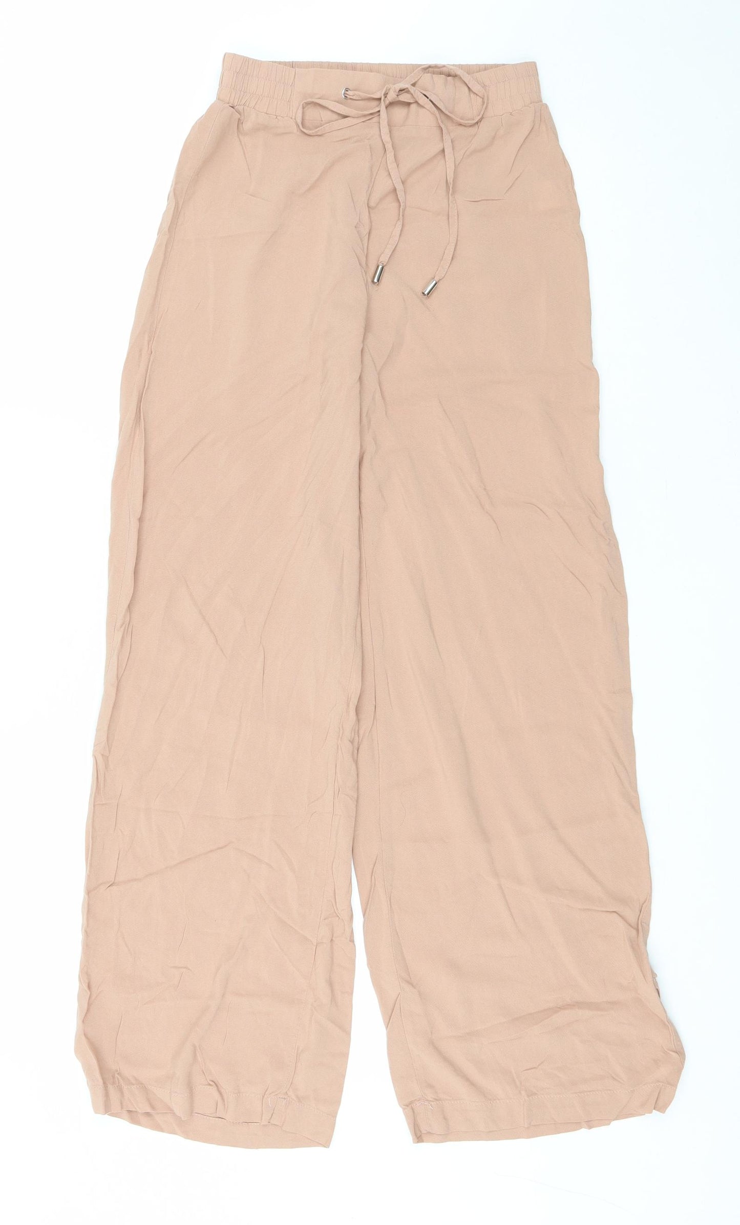 Primark Womens Pink Viscose Trousers Size 6 L28.5 in Regular Drawstring